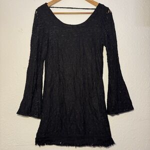 Altar'd State Black Lace Fairycore Grunge Whimsigoth Witch Y2K Small Mini Dress